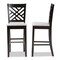 Baxton Studio Jason Grey Upholstered and Espresso Wood 2-Piece Bar Stool Set 167-10851 - alternate 4
